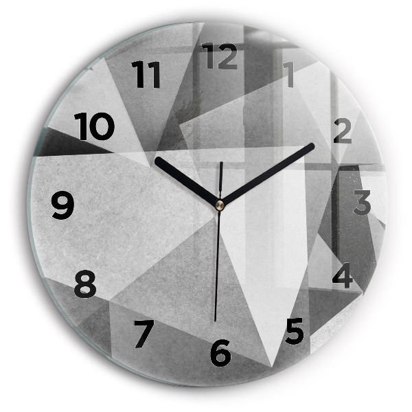 Reloj de pared redondo Abstracción geométrica gris