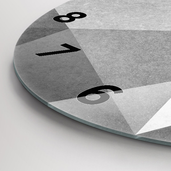 Reloj de pared redondo Abstracción geométrica gris