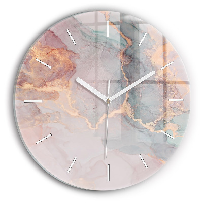 Reloj de cristal redondo Textura de mármol
