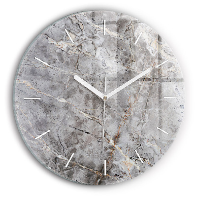 Reloj de cristal redondo Granito gris Piedra de mármol