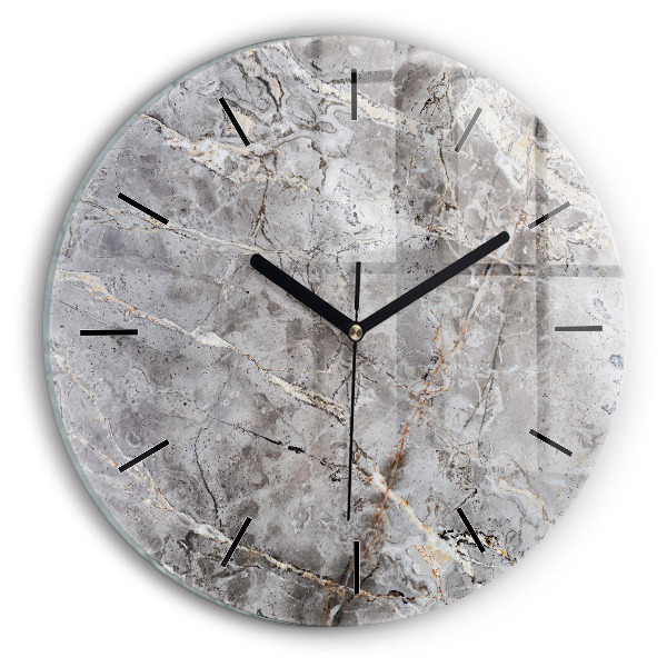 Reloj de cristal redondo Granito gris Piedra de mármol