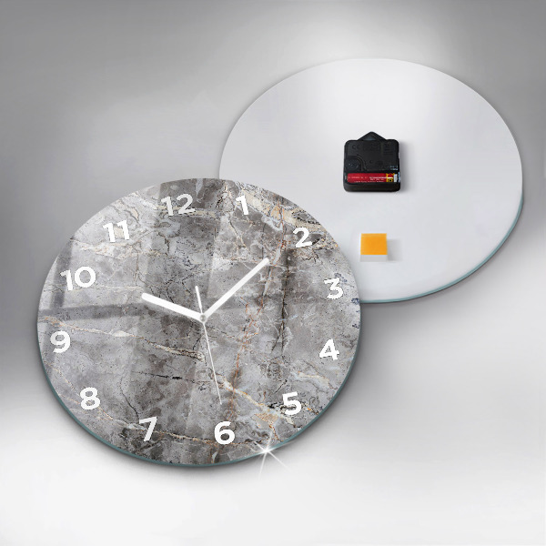Reloj de cristal redondo Granito gris Piedra de mármol