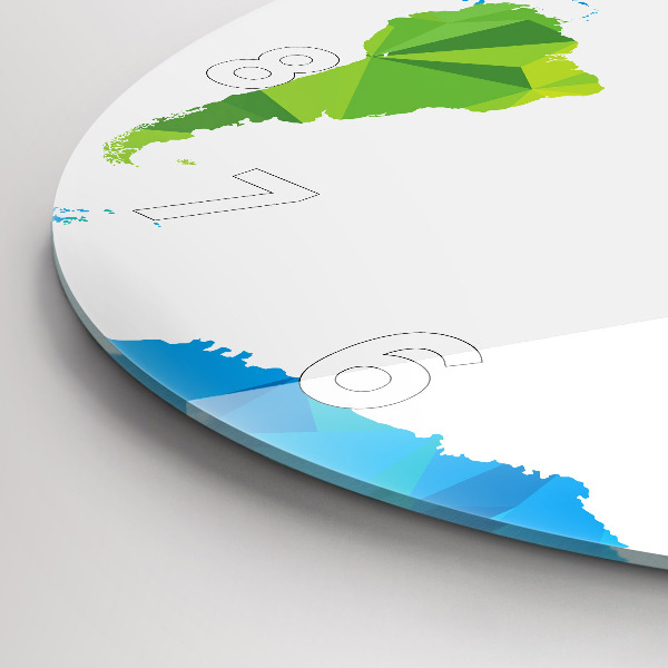 Reloj redondo pared Mapamundi abstracto