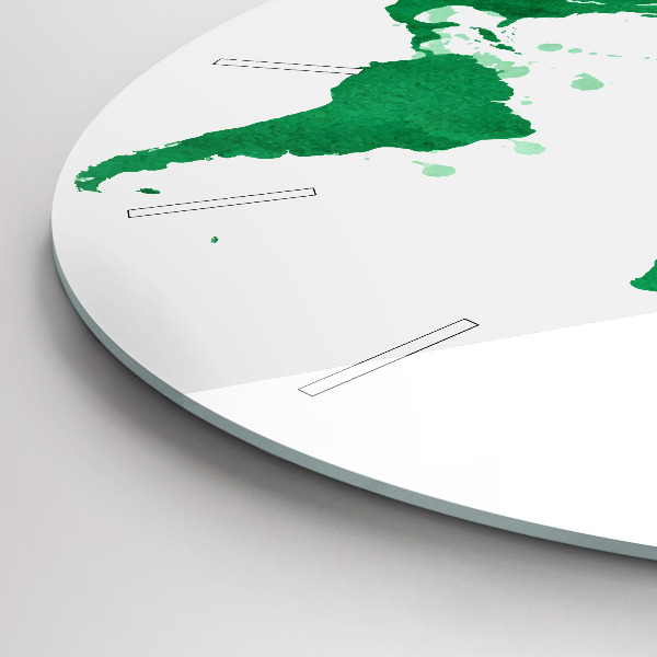 Reloj de cristal redondo Mapamundi verde