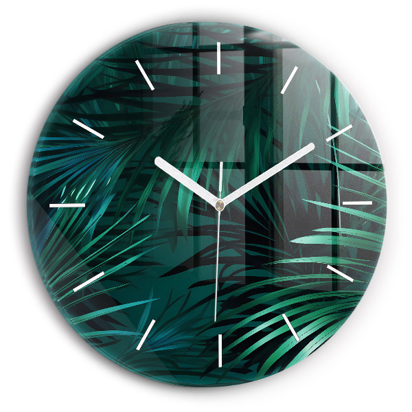Reloj redondo pared Hojas tropicales