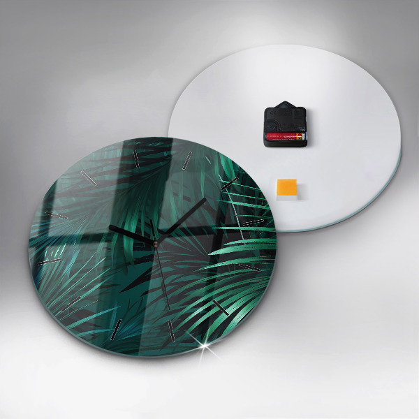Reloj redondo pared Hojas tropicales