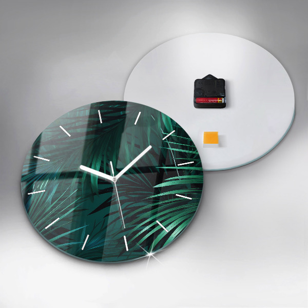 Reloj redondo pared Hojas tropicales