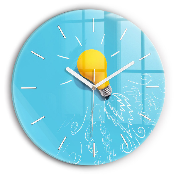 Reloj redondo pared Dibujo de bombilla