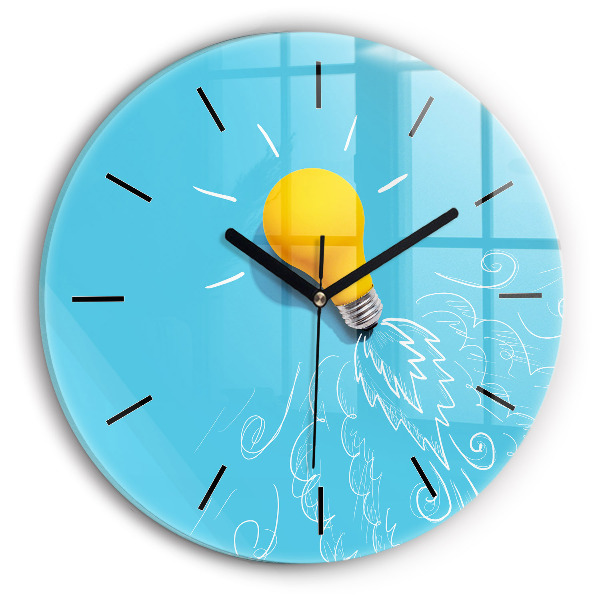 Reloj redondo pared Dibujo de bombilla