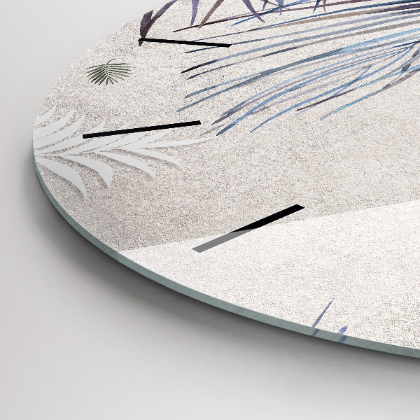 Reloj redondo pared Hoja de palmera