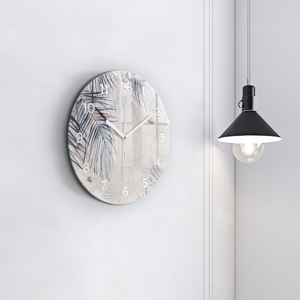 Reloj redondo pared Hoja de palmera