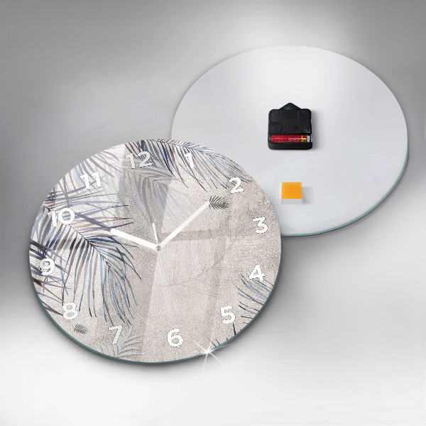 Reloj redondo pared Hoja de palmera