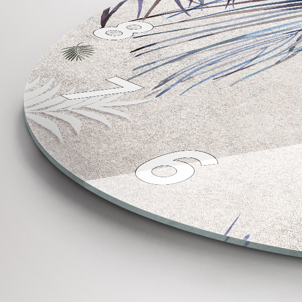 Reloj redondo pared Hoja de palmera