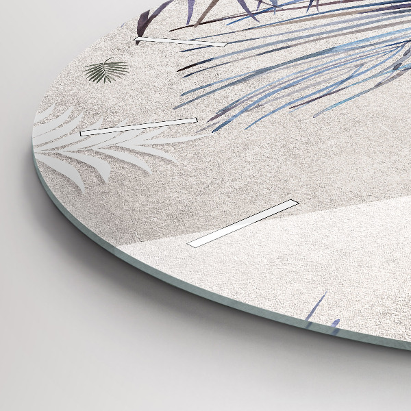 Reloj redondo pared Hoja de palmera