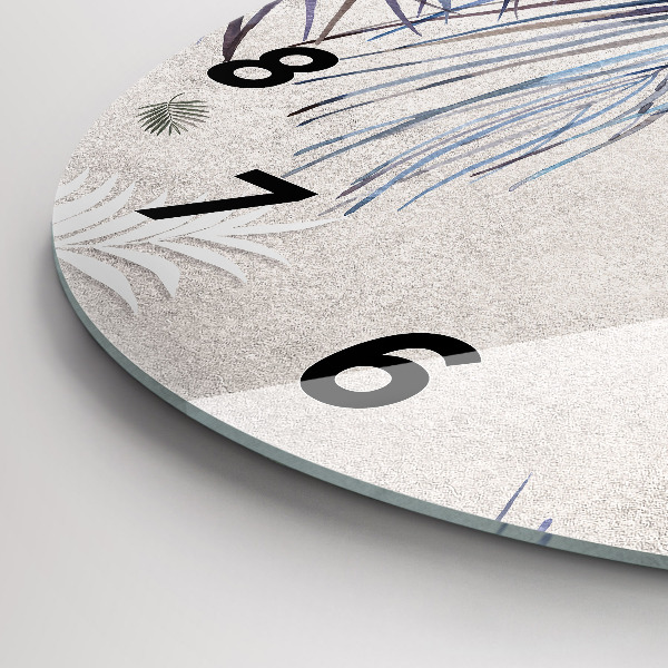 Reloj redondo pared Hoja de palmera