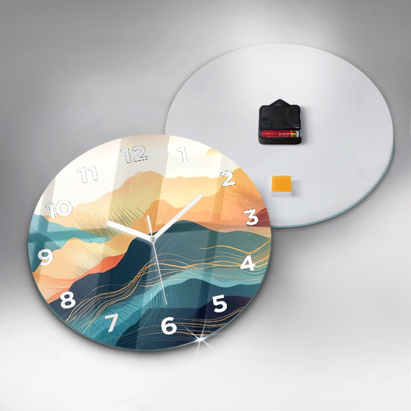 Reloj redondo pared Paisaje de montaña