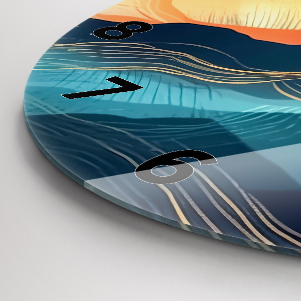 Reloj redondo pared Paisaje de montaña