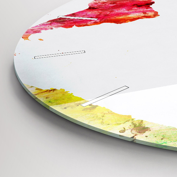 Reloj de pared redondo Mapamundi en acuarela