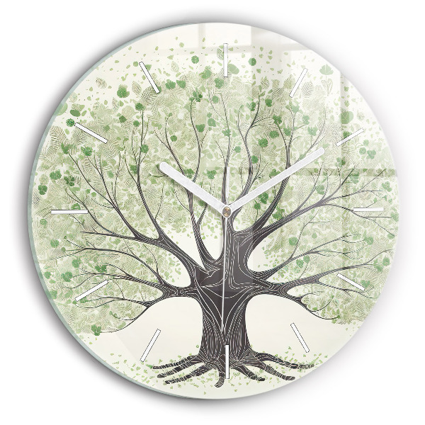 Reloj redondo pared Árbol grande naturaleza
