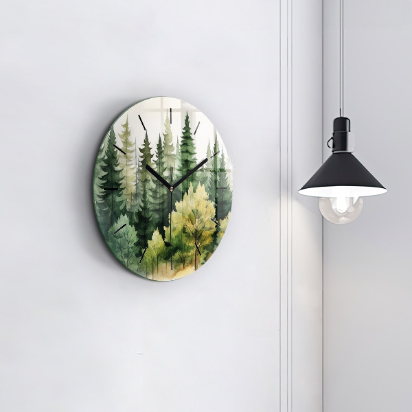 Reloj de pared redondo Paisaje bosque