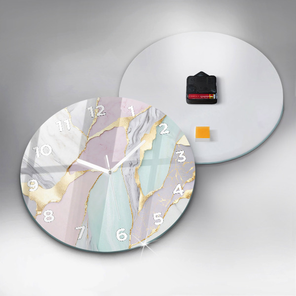 Reloj de cristal redondo Mármol