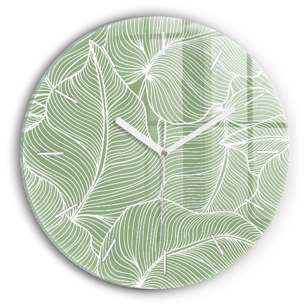 Reloj de pared redondo Patrón de hojas en la naturaleza