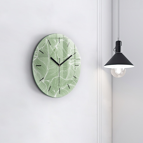 Reloj de pared redondo Patrón de hojas en la naturaleza