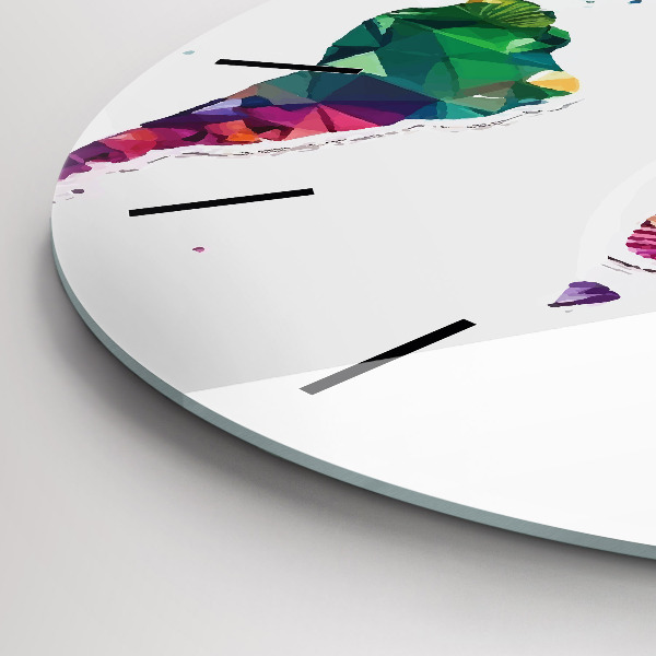 Reloj de cristal redondo Triángulos del mapa del mundo