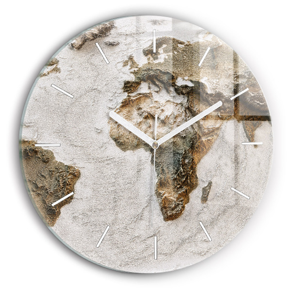 Reloj redondo pared Viejo mapa del mundo