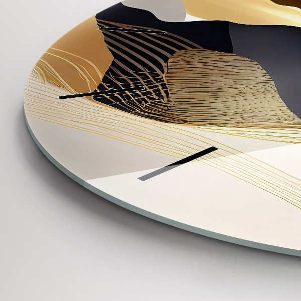 Reloj de pared redondo Abstractas montañas doradas