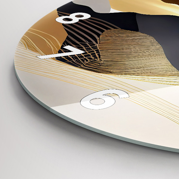 Reloj de pared redondo Abstractas montañas doradas