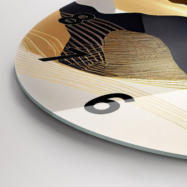 Reloj de pared redondo Abstractas montañas doradas