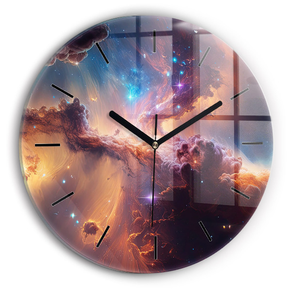 Reloj de cristal redondo Mundo cósmico de estrellas