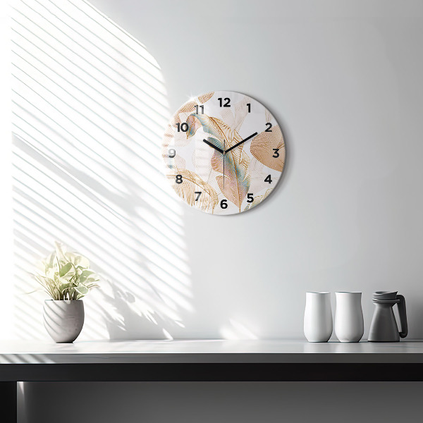 Reloj de pared redondo Naturaleza con hojas