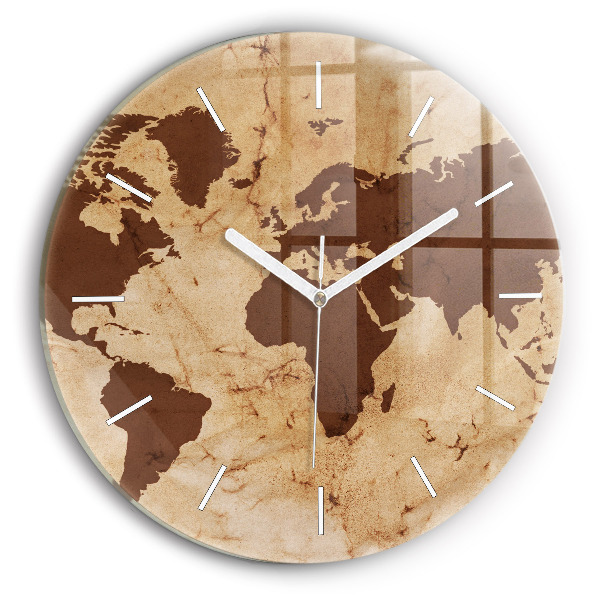 Reloj de pared redondo Mapamundi vintage