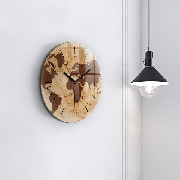 Reloj de pared redondo Mapamundi vintage