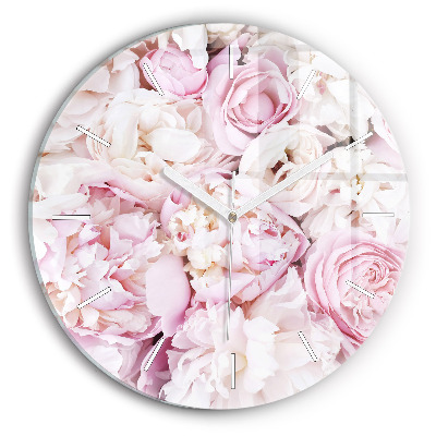 Reloj de cristal redondo Flores decorativas