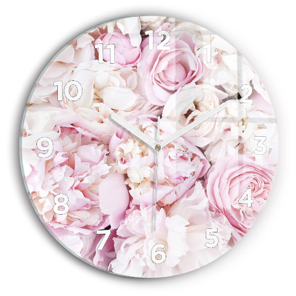 Reloj de cristal redondo Flores decorativas