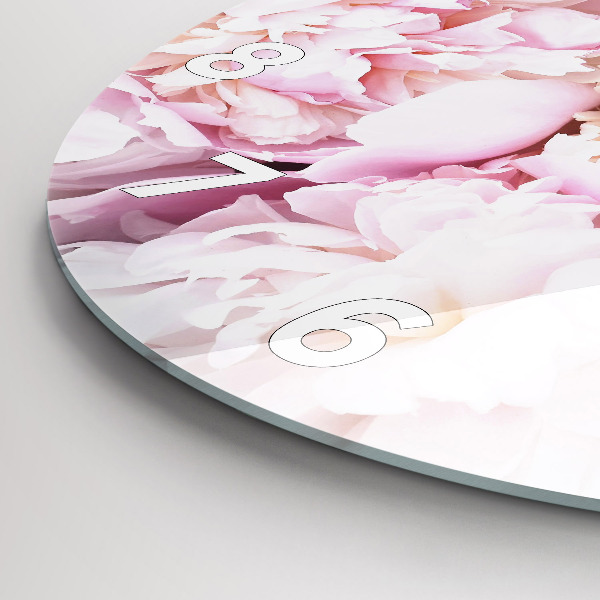Reloj de cristal redondo Flores decorativas