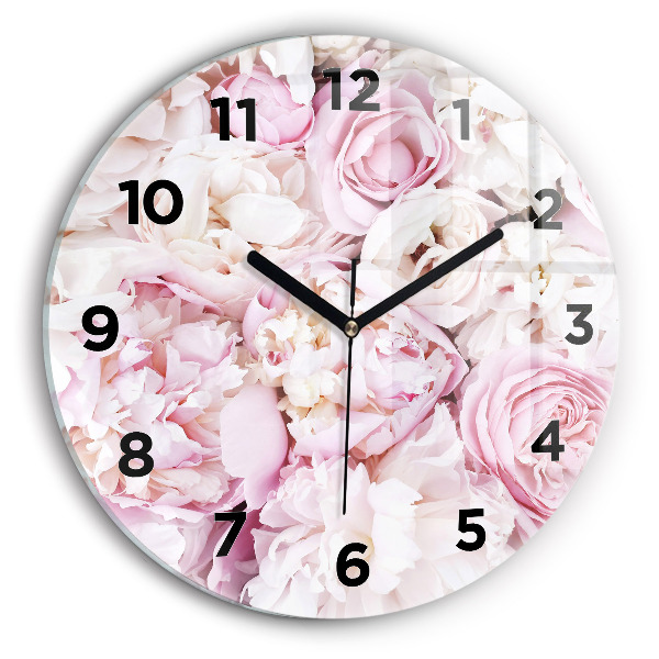 Reloj de cristal redondo Flores decorativas