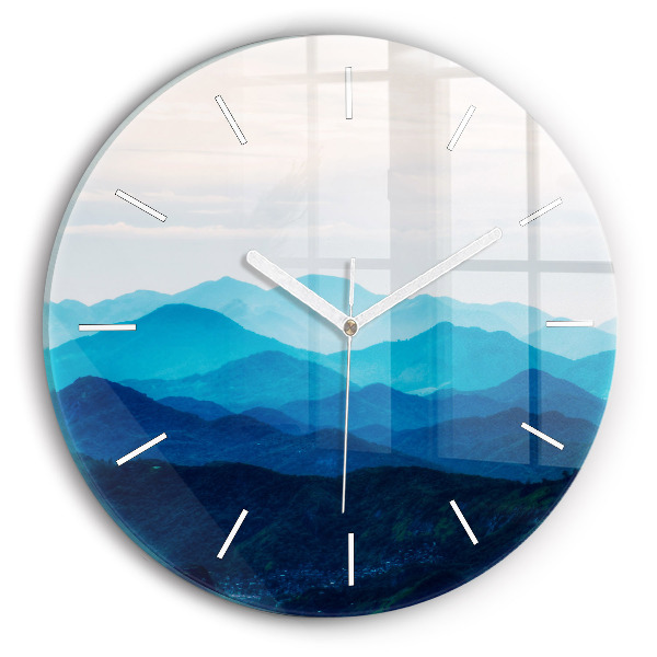 Reloj redondo pared Montaña en acuarela