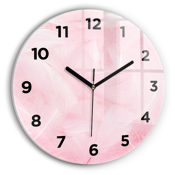 Reloj de pared redondo Plumas abstracto