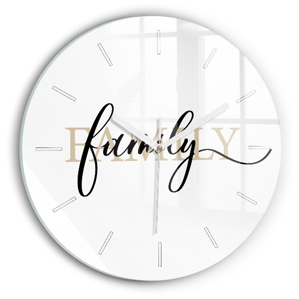 Reloj de pared redondo Inscripción familiar