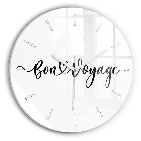 Reloj redondo pared Inscripción Bon voyage