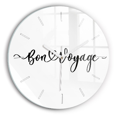 Reloj redondo pared Inscripción Bon voyage
