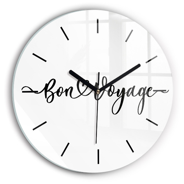 Reloj redondo pared Inscripción Bon voyage