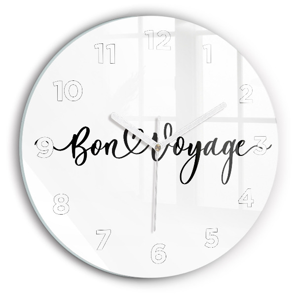 Reloj redondo pared Inscripción Bon voyage