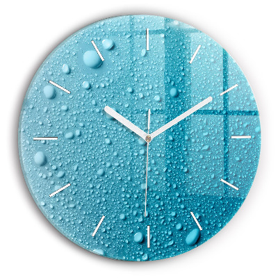 Reloj de cristal redondo Gotas de agua