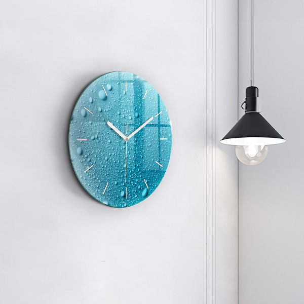 Reloj de cristal redondo Gotas de agua