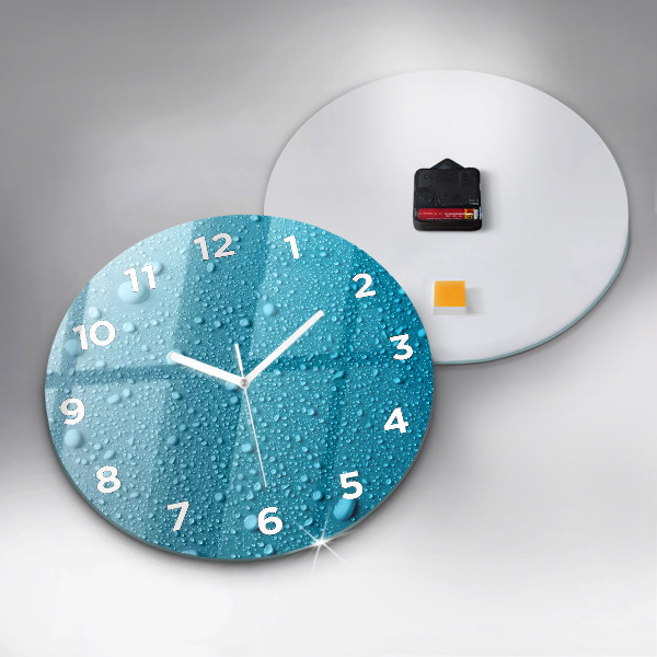 Reloj de cristal redondo Gotas de agua
